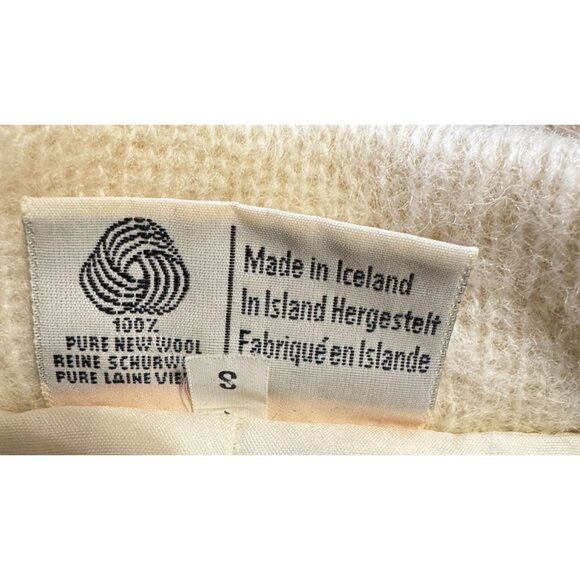 ICELANDIC PURE WOOL SWEATER SZ L WHITE BLUE 100% NEW WOOL FULL ZIP ICELAND MADE - Picture 6 of 7